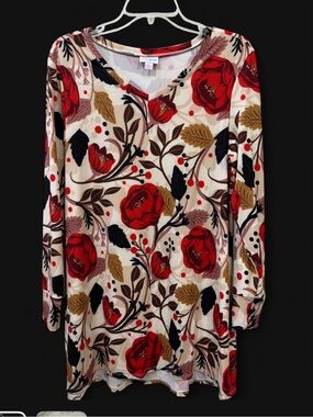 LuLaRoe Multicolor Logo Tag on Cream Background